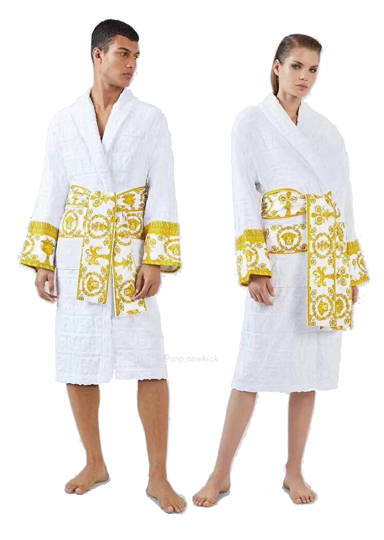 Versace Baroque Logo Jacquard Cotton Bathrobe (5) - newkick.cc